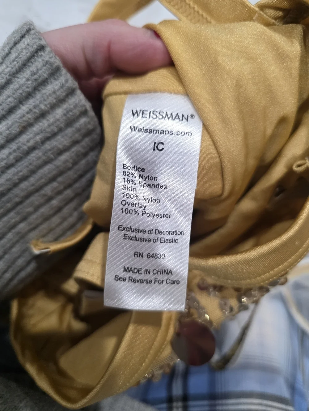 Weissman It's A Good Time Gold Girls Dance Costume Size IC  BV17